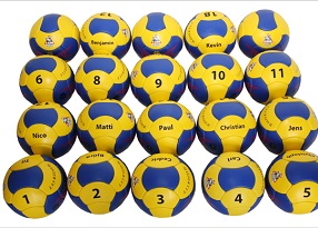 Teams are able to customize shirts and balls, like these sportpaint ones