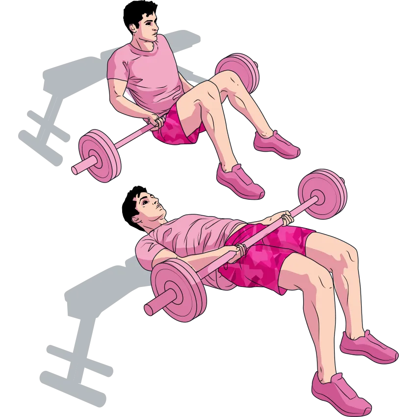 Illustration of a man doing capacity hip thrusts