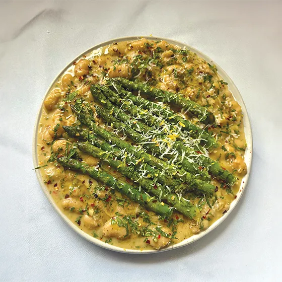 Asparagus & braised butter beans