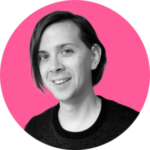 Profile image of James Read on a pink circle background