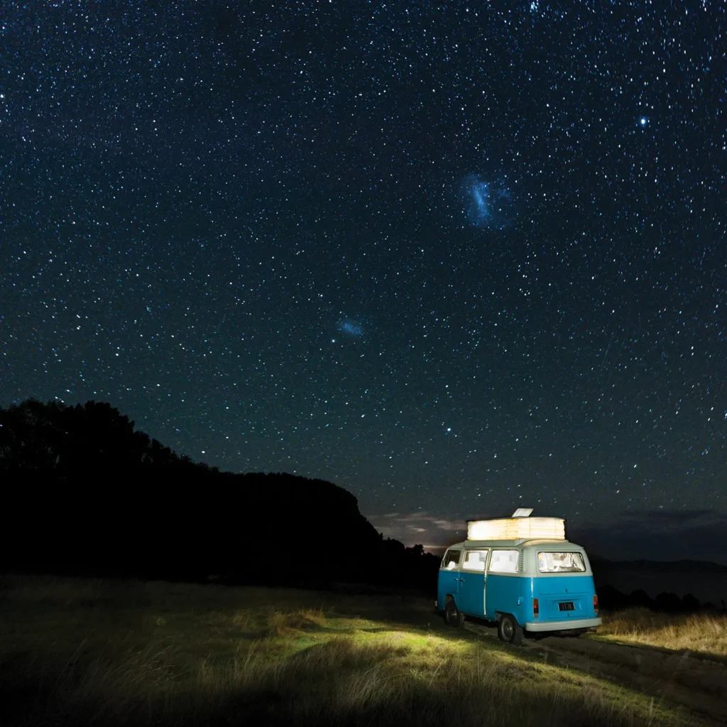 Campavan at nice surrounded by millions of stars