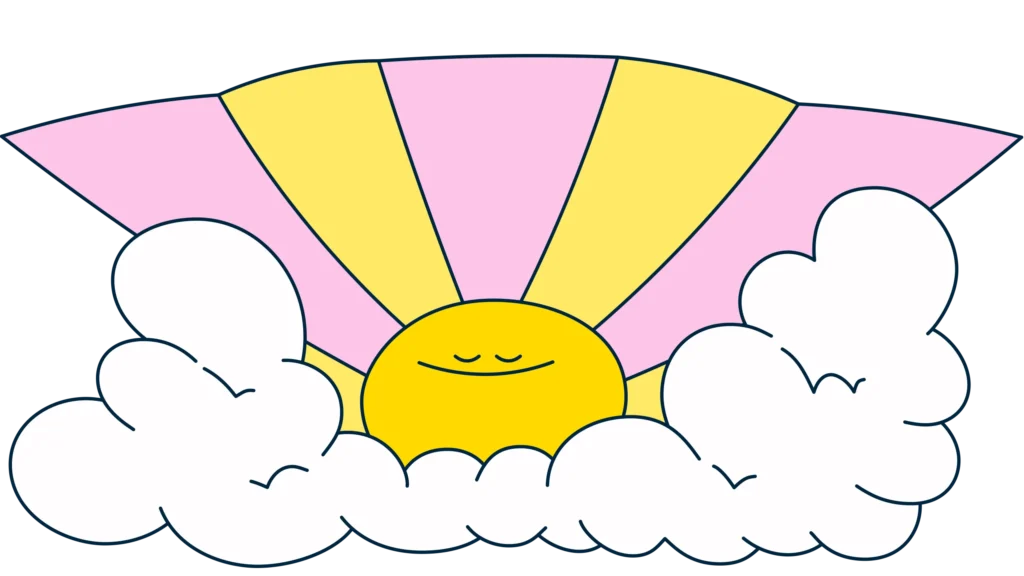 Illustration of a smiling sun