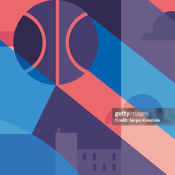 Abstract streetball banner. Sport placard design in flat style.
