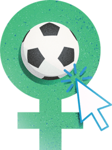 Illustration of a female symbol with a football 
