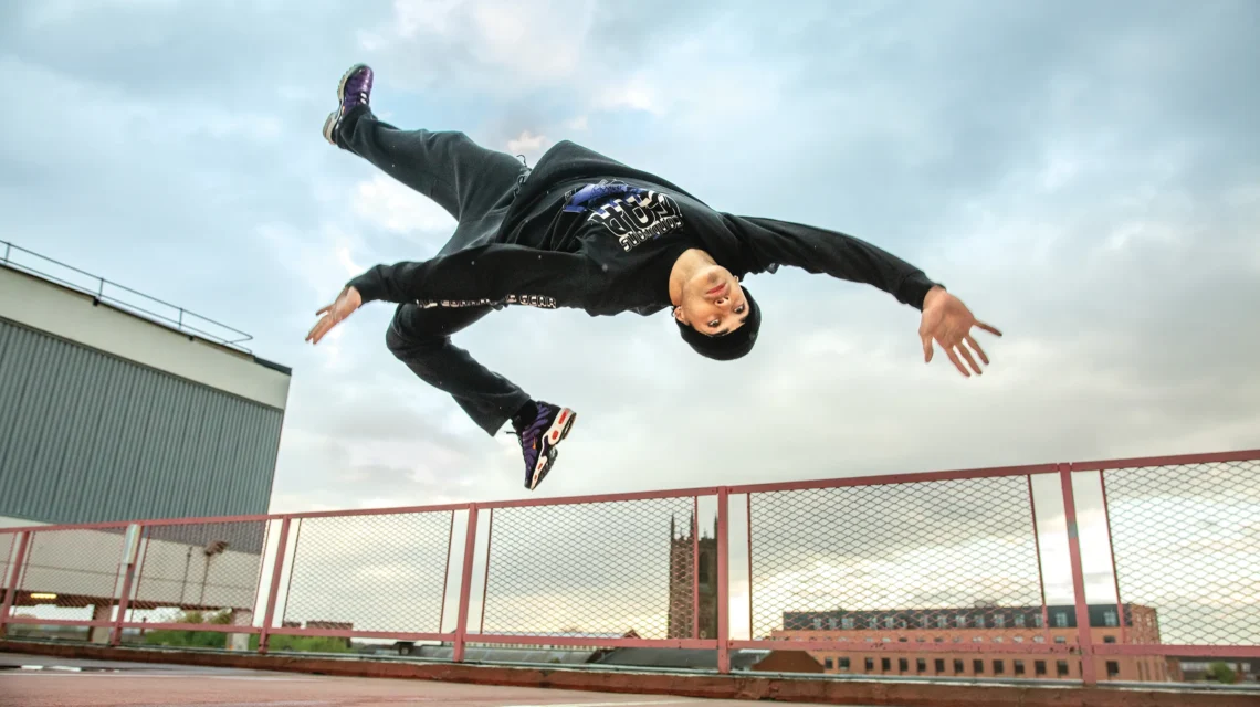 Karam Singh aka Kid Karam breaking in urban setting