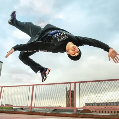 Karam Singh aka Kid Karam breaking in urban setting
