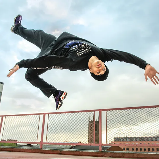 Karam Singh aka Kid Karam breaking in urban setting