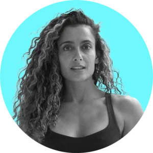 Image of Shona Vertue on a blue background