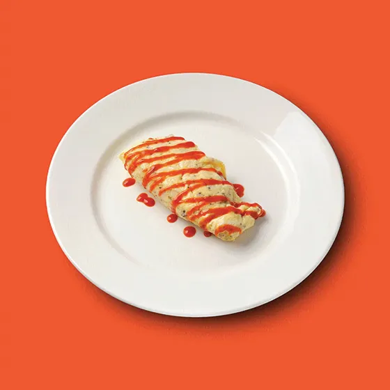 Image of an omlette made in a kettle by Tom Kerridge