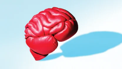 Ai generated image of a brain in the form of a boxing glove