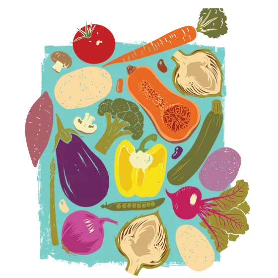 Illustration of Italian vegetables