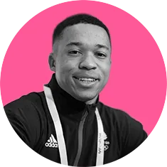 image of Joe Fraser on a pink background