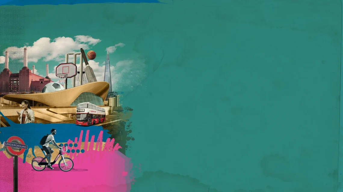 Illustration of urban elements in London by Bill McConkey