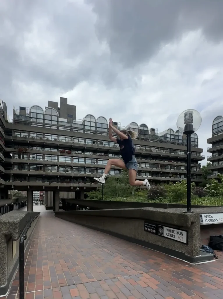 one of London’s most respected female parkour athletes, Flora Labedens