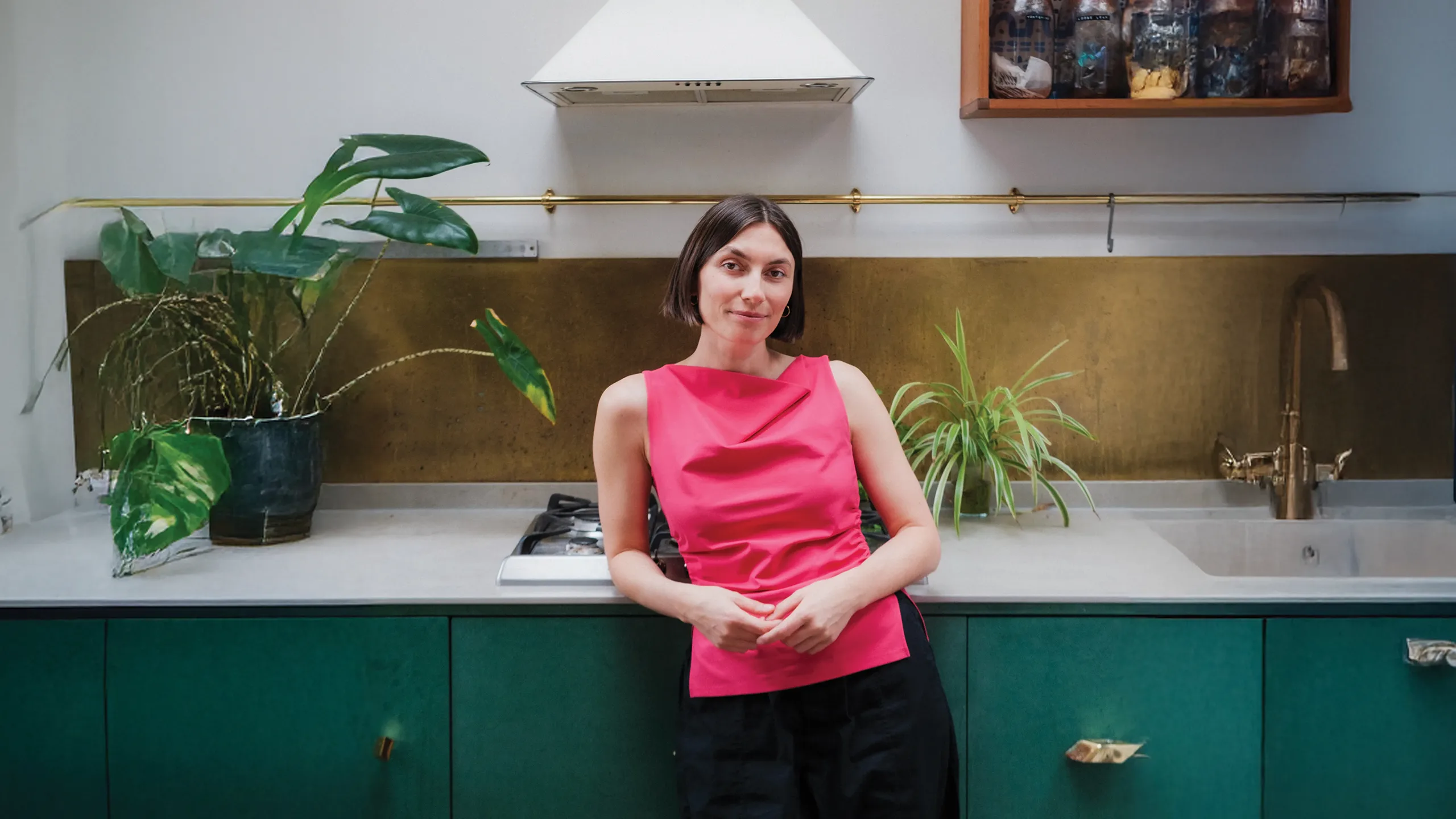 Christina Soteriou in the kitchen author of Big Veg Energy
